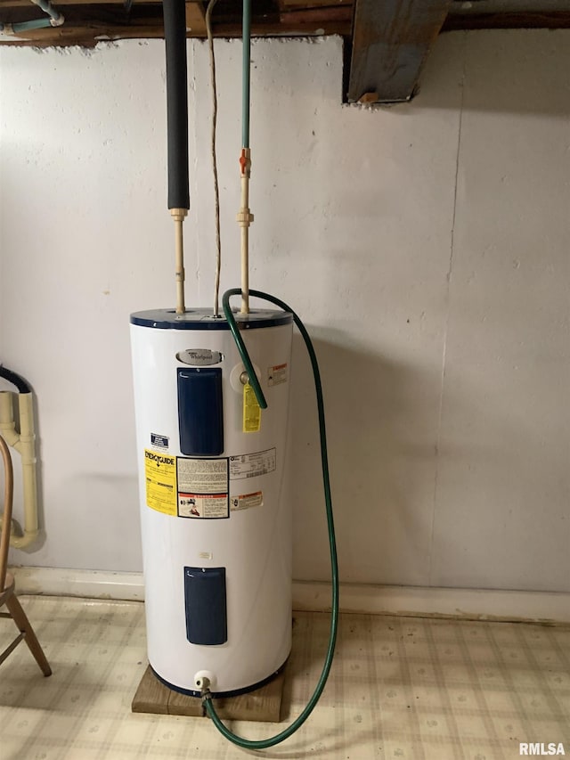 utility room with water heater