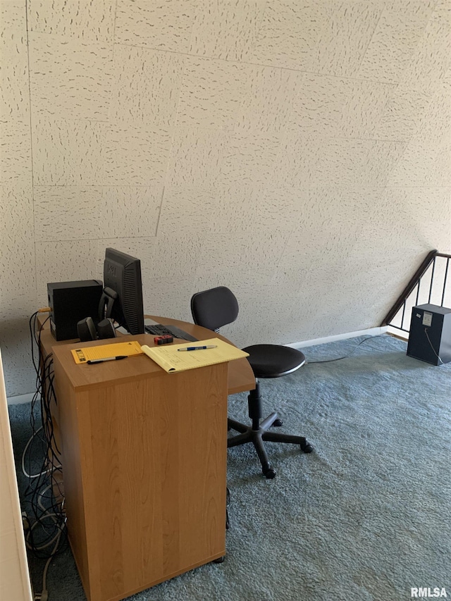 view of carpeted office space