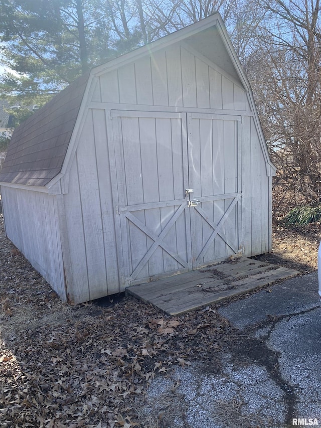 view of shed