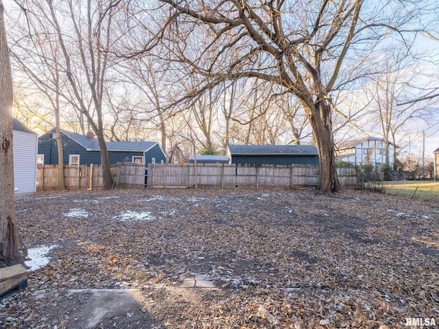 view of yard with fence