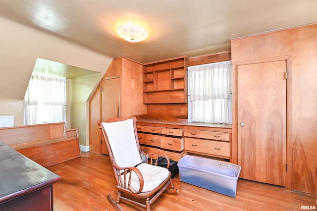 living area with light wood-type flooring