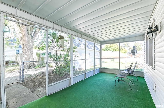 view of unfurnished sunroom