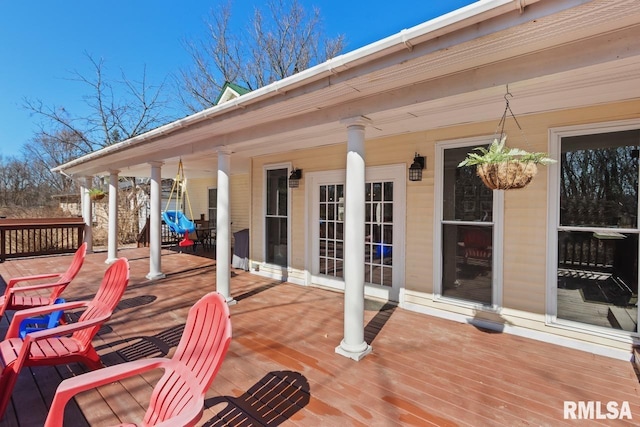 view of wooden deck