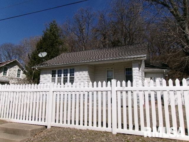 exterior space featuring a fenced front yard