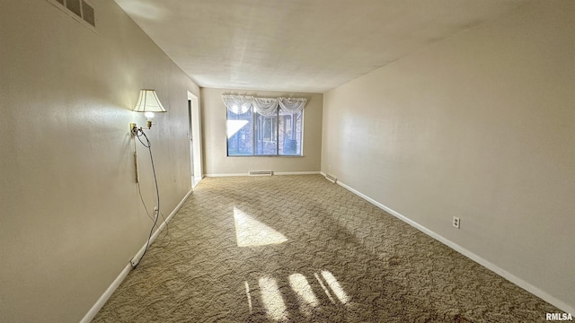 interior space featuring visible vents and baseboards