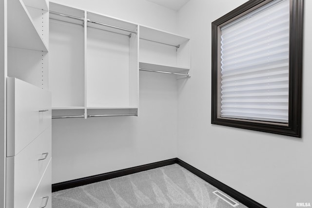 spacious closet with visible vents