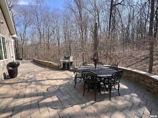 view of patio featuring outdoor dining area and area for grilling