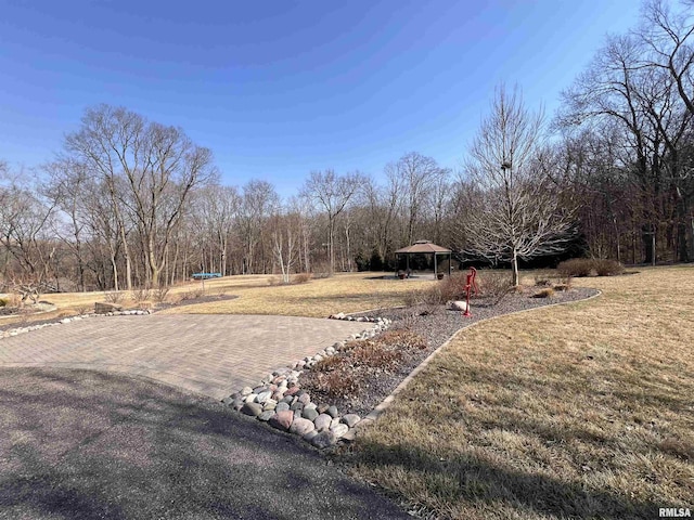 view of yard featuring a gazebo