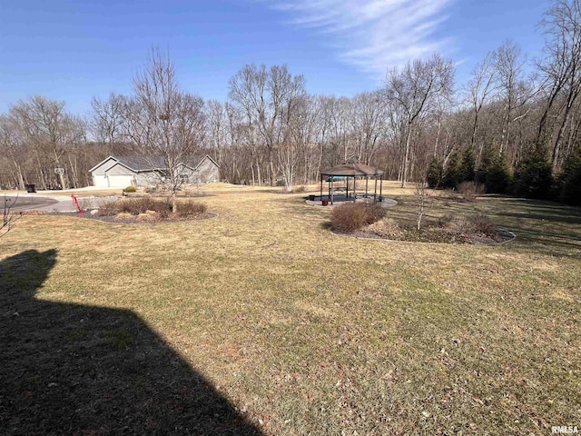 view of yard featuring a gazebo