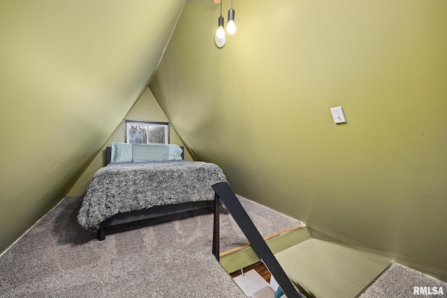 bedroom featuring vaulted ceiling