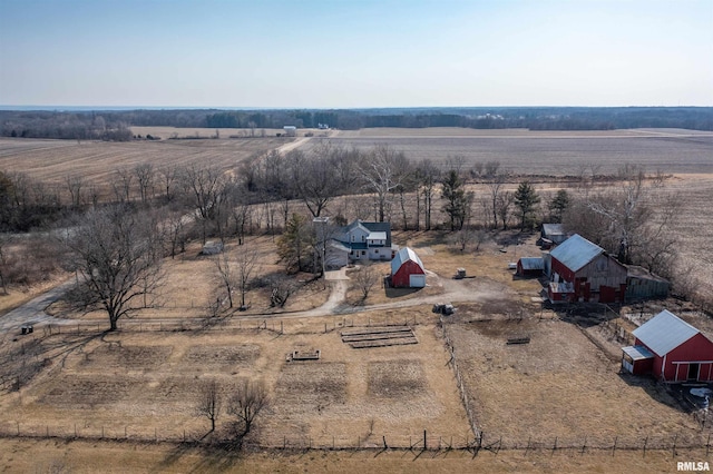 bird's eye view featuring a rural view