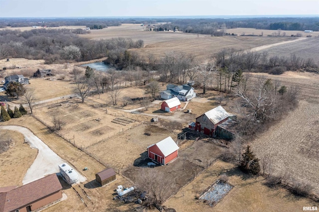 aerial view featuring a rural view