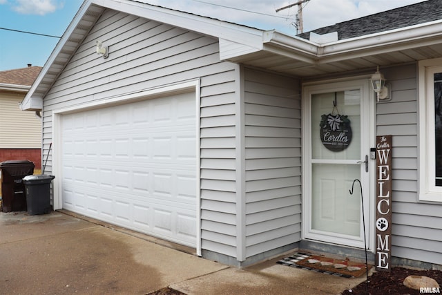 view of garage