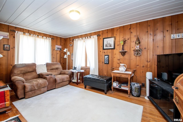 living room with light wood-type flooring