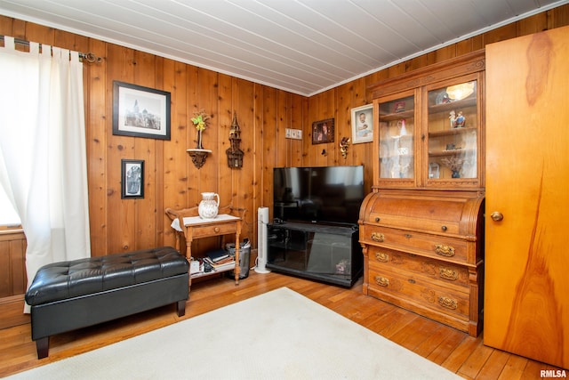 living area featuring wood-type flooring