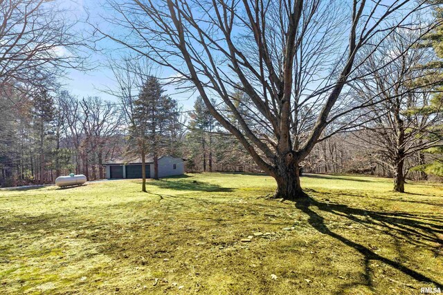 view of yard featuring an outbuilding