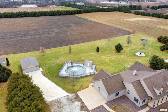 bird's eye view featuring a rural view