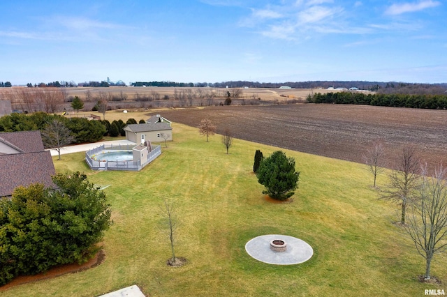 drone / aerial view with a rural view