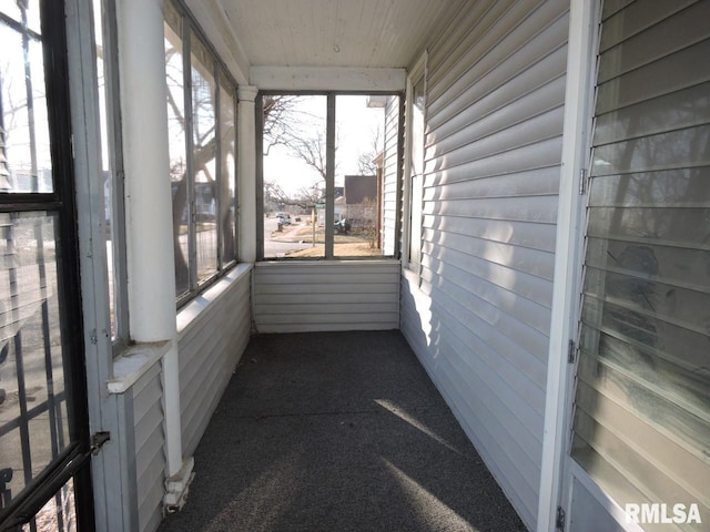 view of unfurnished sunroom