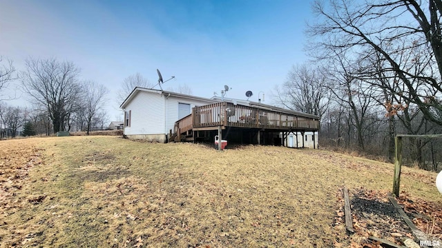 rear view of house with a deck