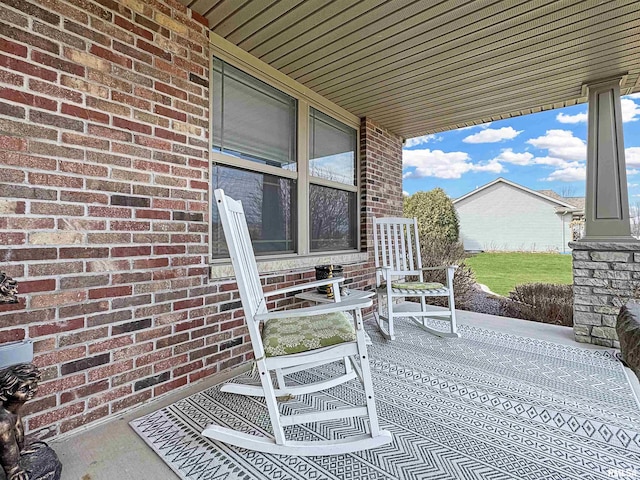 view of patio featuring covered porch