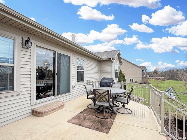 view of patio with outdoor dining space