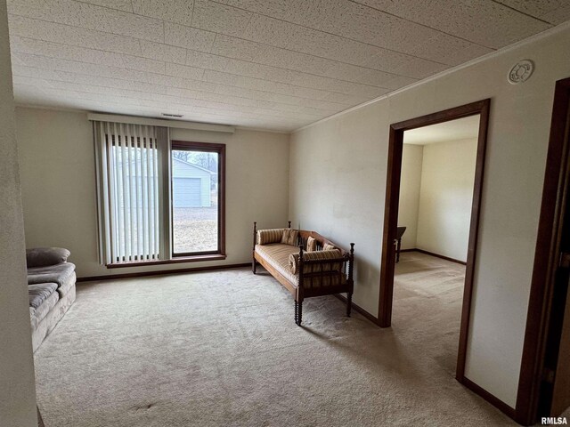 bedroom with carpet floors and baseboards