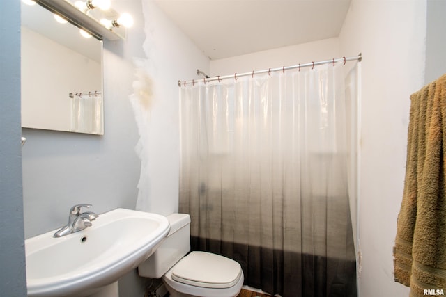 bathroom with a sink and toilet