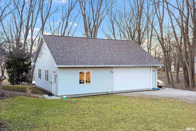 view of detached garage