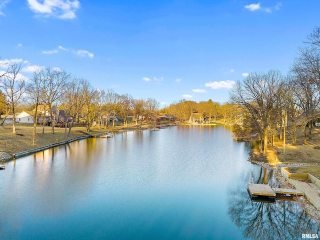 water view with a boat dock