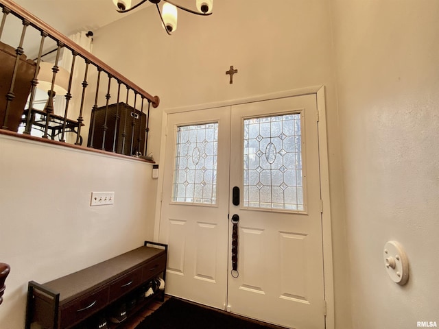 foyer featuring stairs