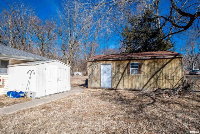 view of shed