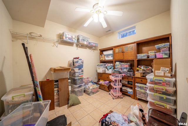 2268 E Knox St, Galesburg, IL 61401 - storage featuring a ceiling fan