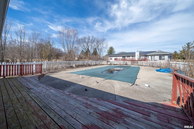 2268 E Knox St, Galesburg, IL 61401 - view of pool featuring a fenced backyard, a fenced in pool, and a wooden deck