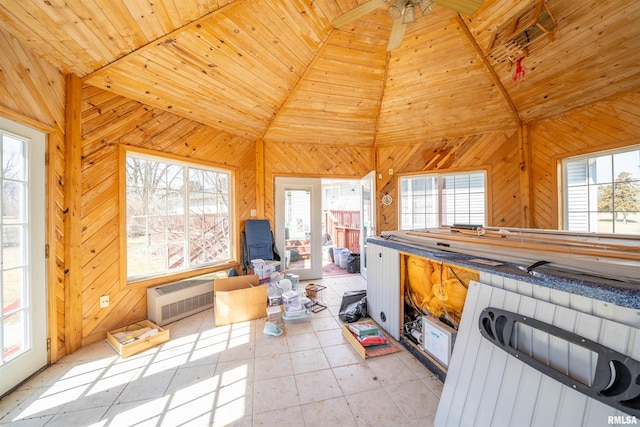 2268 E Knox St, Galesburg, IL 61401 - sunroom / solarium with wood ceiling, lofted ceiling, and a healthy amount of sunlight