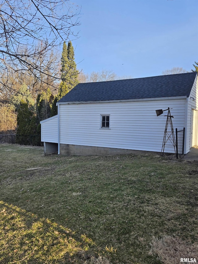 view of outdoor structure featuring fence