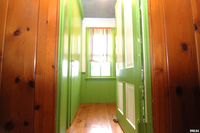 hall with light wood-style floors