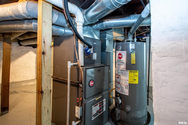 utilities featuring heating unit and water heater