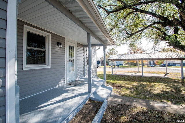 view of patio / terrace with a porch