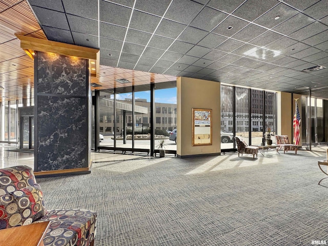 building lobby featuring visible vents