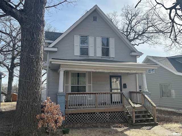 view of front of house with covered porch