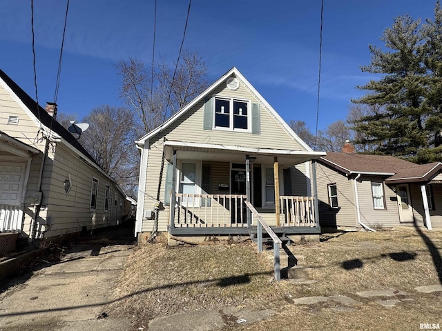 view of front of property with covered porch