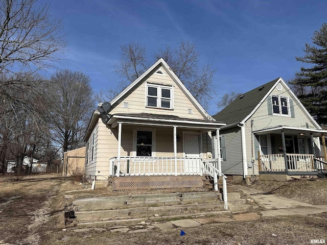 view of front of home featuring covered porch