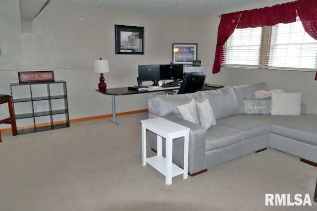 living area with baseboards