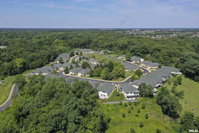 5622 W Woodbriar Ln, Peoria, IL 61615 - aerial view of property's location with a heavily wooded area and nearby suburban area