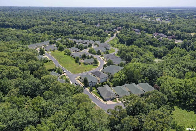 5622 W Woodbriar Ln, Peoria, IL 61615 - aerial view of residential area featuring a heavily wooded area