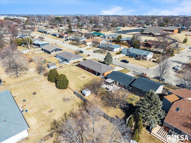 bird's eye view featuring a residential view