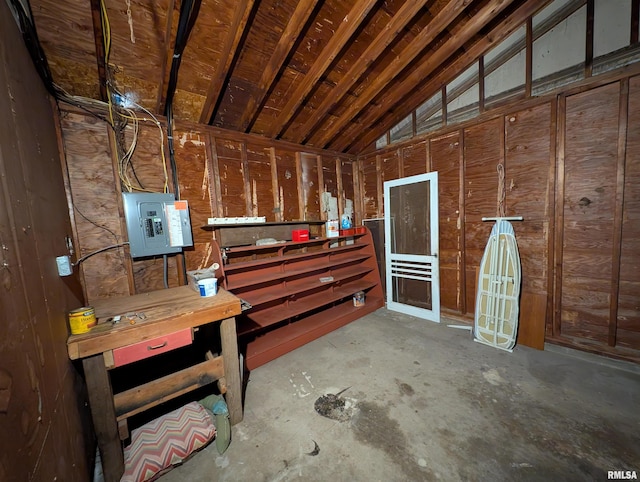 garage featuring electric panel