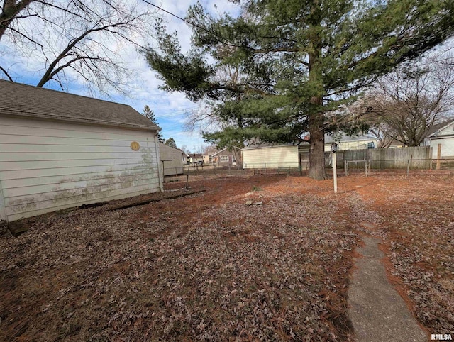 view of yard with fence