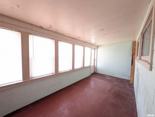 view of unfurnished sunroom